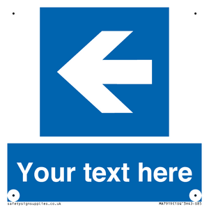 Custom Directional signage blue up left arrow 
